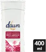 Dawn Rich Lanolin and Rose Water Soothing Body Lotion for Soft Skin 400ml