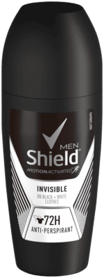 Shield Men Invisible Black and White Antiperspirant Roll-On Deodorant 50ml