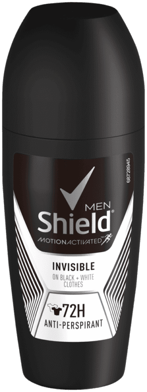Shield Men Invisible Black and White Antiperspirant Roll-On Deodorant 50ml