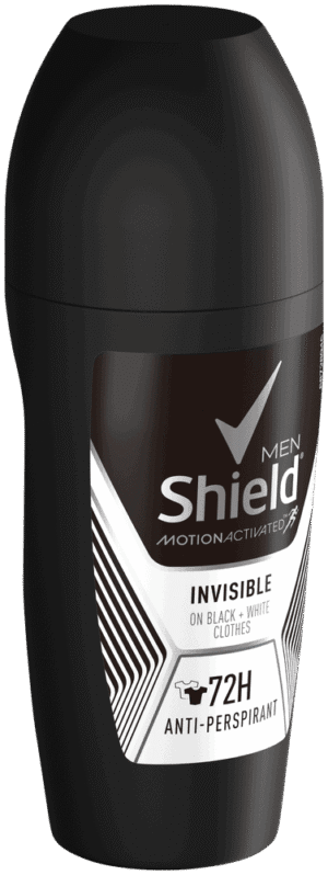 Shield Men Invisible Black and White Antiperspirant Roll-On Deodorant 50ml