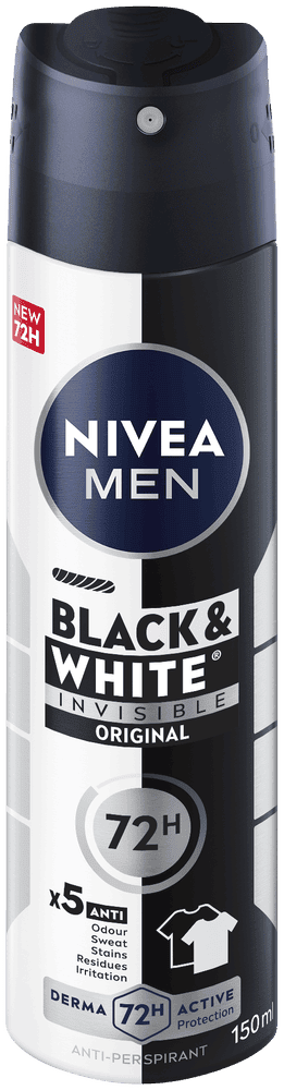 Nivea MEN Original Black & White Invisible Anti-Perspirant Spray 150ml