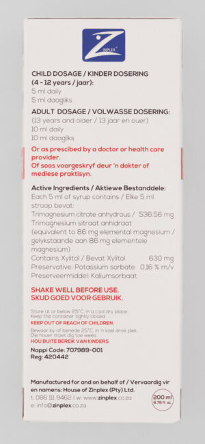 Zinplex Magneplex Cream Soda Flavour Magnesium Syrup 200ml