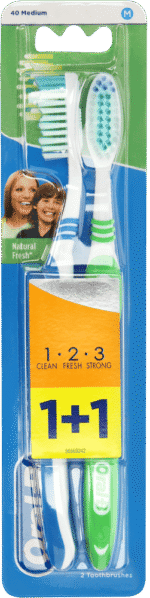 Oral-b 123 Medium Toothbrush 2pk