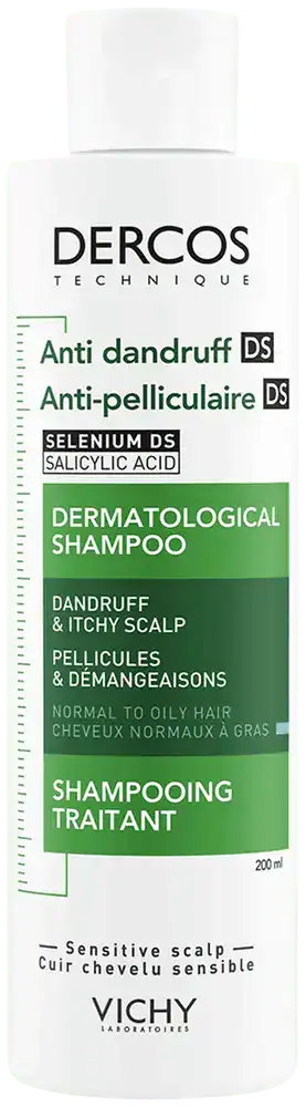 Vichy Dercos Anti-Dandruff Dermatological Shampoo for Normal to Oily Hair 200ml