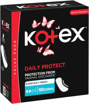 Kotex Daily Protect Normal Unscented Pantyliners 100pk