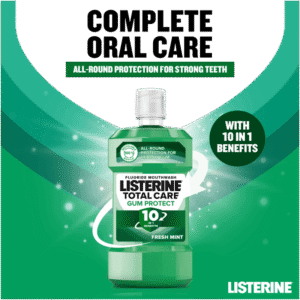 Listerine Total Care Fresh Mint Fluoride Mouthwash 500ml