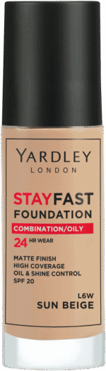 Yardley Stayfast Sun Beige SPF 20 24HR Liquid Foundation 30ml