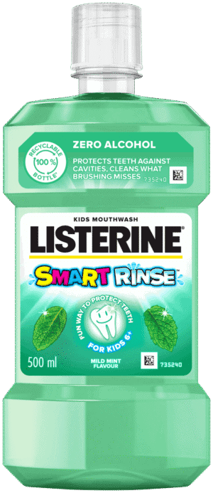 Listerine Smart Rinse Mild Mint Kids Mouthwash 500ml