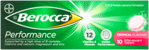 Berocca Performance Tropical Flavour Effervescent Tablets 10pk