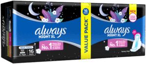 Always Heavy Flow Night XL Maxi Thick Sanitary Pads 16pk