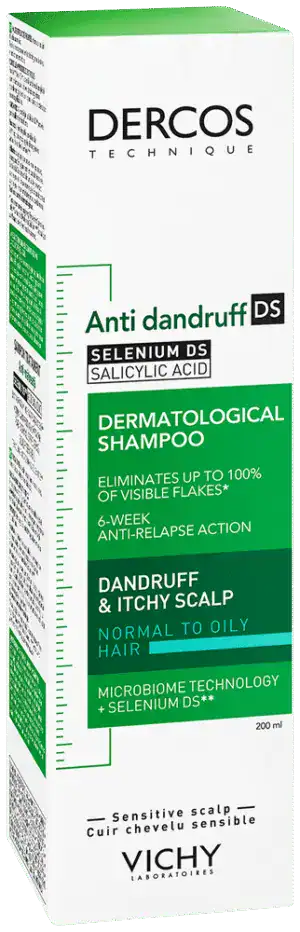 Vichy Dercos Anti-Dandruff Dermatological Shampoo for Normal to Oily Hair 200ml